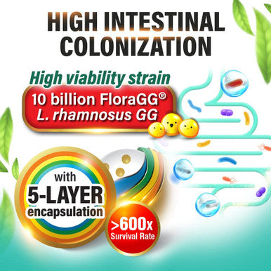 LABO Nutrition FiberGG Lactobacillus Rhamnosus GG 10 Billion CFU Active Probiotics and 7g Sunfiber Prebiotic Fiber Supplement Support Healthy Intestinal Immune Health Gluten Free 30 Sachets