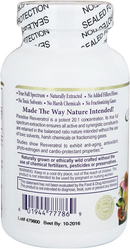 Paradise Herbs Vegetarian Caps Resveratrol