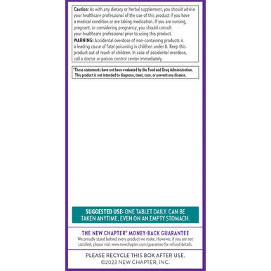 New Chapter One Daily Multivitamin for Immune, Energy & Stress Support, 20+ Nutrients Fermented with Probiotics & Whole Foods, Made with Organic Vegetables - 72 ct