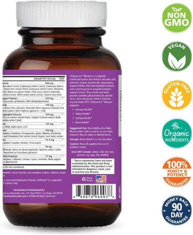 Pure Essence Labs LifeEssence Women's Formula - World's Most Energetic Multiple - The Master Multiple - 120 Tablets