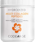 Codeage Multi Collagen Protein Capsules & Multi Collagen Protein Powder Bundle | Multi Collagen Pills, Collagen Types I, II, II, V & X, 90 Count | Multi Collagen Peptides - Pure, Hydrolyzed, 20 oz
