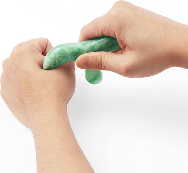 Jade Stone Trigger Point Massage Tool-Deep Tissue Massage- Reflexology Acupressure Massage Tools For Full Body Relaxing Myofascial Release Pain Relief, Real Energy Jade Natural Self-Massage Bar