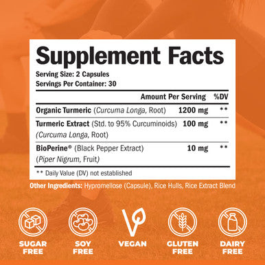 Turmeric Curcumin with Black - Tumeric Joint Support Supplement with Bioperine and 95% Curcuminoids. High Absorption Antioxidant Inflammatory and Immune Support. 60 Vegan Capsules
