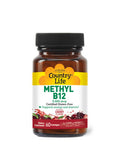 Country Life Methyl B12 Supports Energy & Stamina 5 000Mcg 60 Lozenges Certified Gluten Free Certified Vegan Certified Non-Gmo Verified