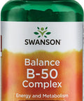 Swanson B-50 B-Complex - High-Potency B Vitamin Complex for Immune Heart and Nervous System Support - 250 Capsules