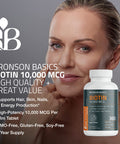 Bronson Biotin 10 000 Mcg Beauty Support 360 Vegetarian Tablets