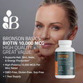 Bronson Biotin 10 000 Mcg Beauty Support 360 Vegetarian Tablets