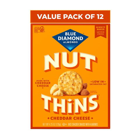 Blue Diamond Almonds Nut-Thins Hint of Sea Salt, 4.25 oz, Pack of 6