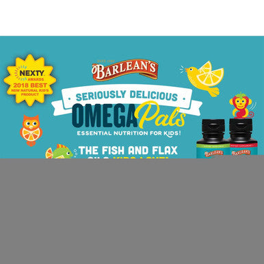 Barlean's Omega Pals Hooty Fruity Tangerine Fish Oil and Chocolate Silk Greens Powder Healthy Kids Bundle
