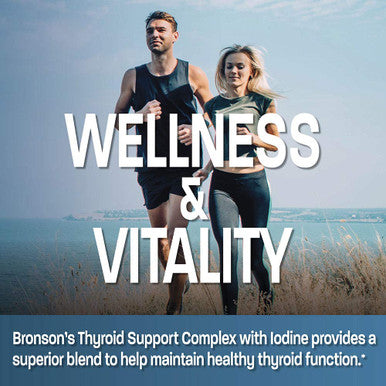 Bronson Thyroid Support Complex with Iodine - Healthy Thyroid Function, Immune System, Energy Levels, Thyroid Hormone Levels, & Metabolism - 180 Capsules