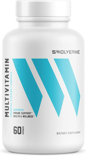 Swolverine Multivitamin Enhanced Vitamins & Minerals Capsule, Magnesium, Zinc, Chromium, Iron, Calcium, Biotin, (30 Servings)