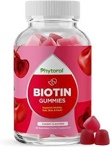 Phytoral Biotin Gummies for Hair and Nail Growth Biotin Gummies for Hair Care Youthful Skin Care and Nail 5000mcg per Serving Skin Nails Vitamins Adult Beauty