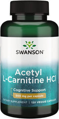 Swanson Amino Acid Acetyl L-Carnitine Hcl 500 Milligrams 120 Veg Capsules