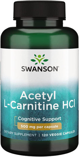 Swanson Amino Acid Acetyl L-Carnitine Hcl 500 Milligrams 120 Veg Capsules