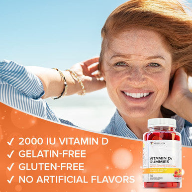 Vitauthority Vitamin D3 Gummies Best Tasting Vitamin D D3 Gummy Vitamins 60 Chews