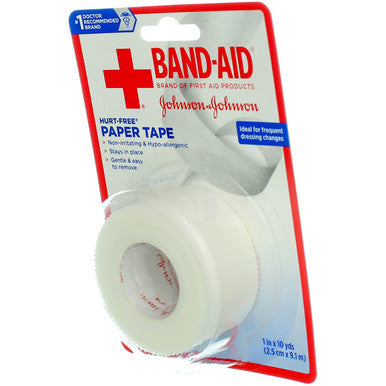 Band-Aid Paper Tape Small 1"X10Yd - 1 Roll, Pack Of 5