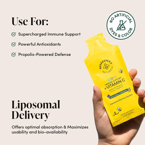 Beekeeper'S Naturals Propolis Liposomal Vitamin C By Beekeeper'S Naturals 1000Mg Vitamin C Propolis & Organic Honey Supercharged Immune Support & Increased Bioavailibity For Max Absorption 30 Ct