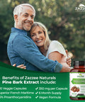 Zazzee Extra Strength French Maritime Pine Bark Extract, 350 Mg Per Capsule, 180 Vegan Capsules, 95% Proanthocyanidins, 6 Month