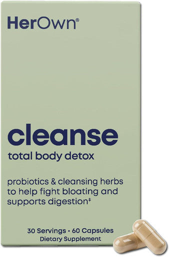 her own Cleanse Gentle Detox Supports Healthy Gut Ocean Algae Cleanse Prebiotic Probiotic Blend Cleansing Herbal Blend Gluten and Soy Free Vega Multicolor