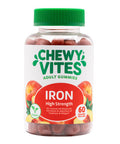 Chewy Vites Adult High Strength Iron 60 Vitamin Gummies 14mg Ferrous Fumerate Iron Gummies with Vitamin C 2 Months Supply Real Fruit Juice Vegan Peach Flavour