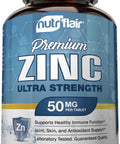 NutriFlair Zinc Gluconate 50mg, 100 Tablets - High Potency Immune System Booster Supplement Pills, Immunity Defense, Powerful Antioxidant, Non-GMO, Compare with zinc picolinate, citrate, oxide