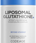 Codeage Liposomal Glutathione Supplement Pure Reduced Setria L-Glutathione Liposomal Delivery Phospholipid Complex Encapsulated Glutathione Powder Pills Vegan Non GMO 60 Capsules