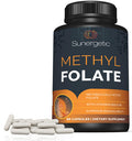 Sunergetic Premium Methyl Folate Supplement with Methylated Vitamin B12 and Vitamin B6 Metabolically Active Folate as Magnafolate - Methylfolate 400 mcg per Capsule 60 Capsules