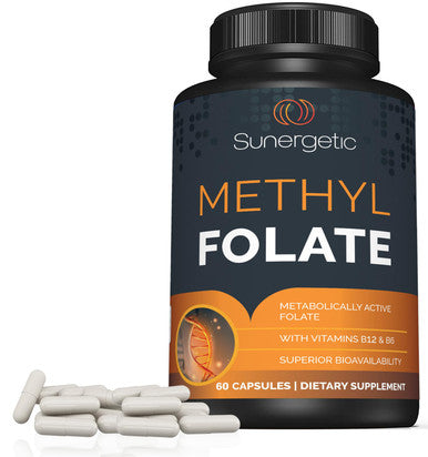 Sunergetic Premium Methyl Folate Supplement ÃƒÂ¢Ã¢â€šÂ¬Ã¢â‚¬Å“ with Methylated Vitamin B12 and Vitamin B6 ÃƒÂ¢Ã¢â€šÂ¬Ã¢â‚¬Å“ Metabolically Active Folate as Magnafolate - Methylfolate 400 mcg per Capsule ÃƒÂ¢Ã¢â€šÂ¬Ã¢â‚¬Å“ 60 Capsules