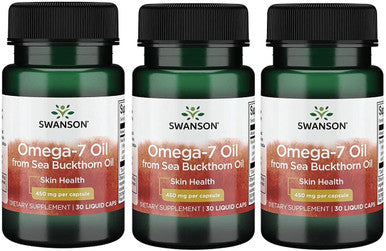 Swanson Omega-7 Oil from Sea Buckthorn Oil 450 mg 30 Liq Caps 3 Pack