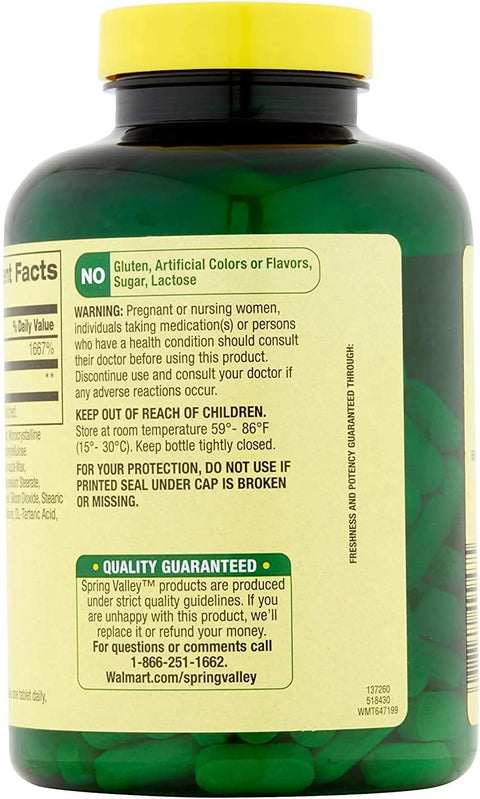 Spring Valley Vitamin C 500 Milligram with Rose Hips 250 Tablets