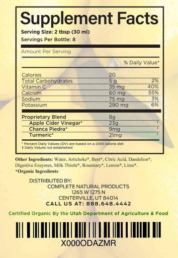 Gallbladder Complete 8oz Organic Liquid Cleanse Concentrate Digestive Vinegar Bitters Supplement and Gallstone Dissolver Support and Formula