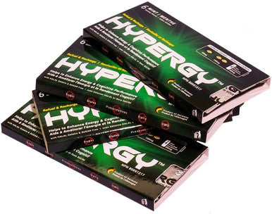 HYPERGY Mix 6 Pack - Natural Energy Supplement Without the Crash - Caffeine Gummy with Taurine - Sugar Free Gluten Free - Helps to Boost Energy & Stamina - Workout Supplement - 3 Flavours - 36 Gummies