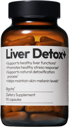 BigVita Liver Detox Vegan Gluten Free Liver Health Supplement Cleanse Detox & Repair Hangover Helper Contains Milk Thistle Glutathione Vitamin C Inositol and Selenium, 90 Capsules