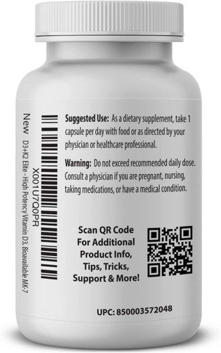 D3 + K2 Elite Ã¢â‚¬â€œ Vitamin D3 + Vitamin K2 Ã¢â‚¬â€œ 60 Day Supply Ã¢â‚¬â€œ High-Potency, Bioavailable Mk-7