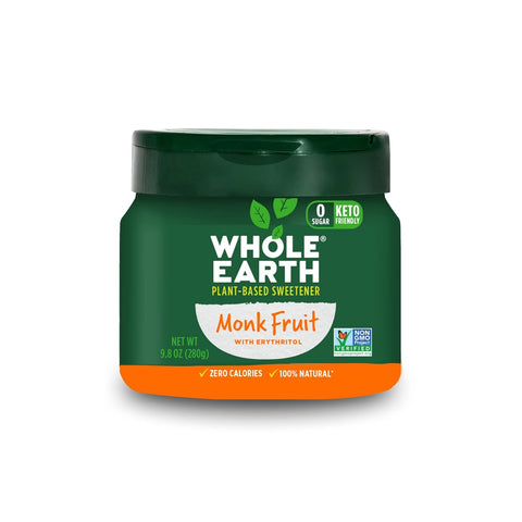 WHOLE EARTH Monk Fruit Sweetener with Erythritol, Plant-Based Sugar Alternative, 4LBS