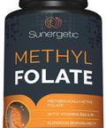 Sunergetic Premium Methyl Folate Supplement ÃƒÂ¢Ã¢â€šÂ¬Ã¢â‚¬Å“ with Methylated Vitamin B12 and Vitamin B6 ÃƒÂ¢Ã¢â€šÂ¬Ã¢â‚¬Å“ Metabolically Active Folate as Magnafolate - Methylfolate 400 mcg per Capsule ÃƒÂ¢Ã¢â€šÂ¬Ã¢â‚¬Å“ 60 Capsules