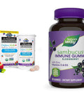 Garden of Life Dr. Formulated Probiotics Organic Kids+ Plus Vitamin C & D - Berry Cherry - Gluten & Nature'S Way Sambucus Elderberry Immune Gummies