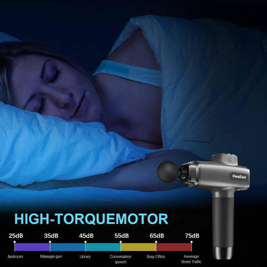 Headot Deep Tissue Muscle Therapy Gun For Athletes, Percussion Body Muscle Massager With 30 Speeds,6 Types Of Massage Heads, Handheld Massager For Shoulder Neck Back Pain Relief (Carbon)