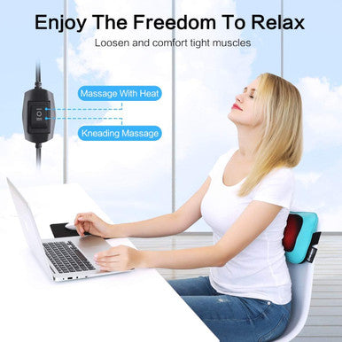 Mo Cuishle Shiatsu Neck Back Massager Pillow With Heat, Deep Tissue Kneading Massage For Back, Neck, Shoulder, Leg, Foot, For Men Women Mom Dad, Stress Relax At Home Office And Car