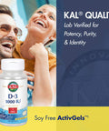 KAL D-3 1000 IU Softgels, 200 Count