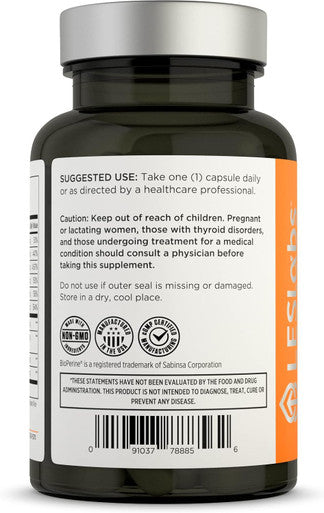 Les Labs Thyroid Support Metabolic Health, Thyroid Hormone Production, Energy & Focus Iodine, L-Tyrosine, Ashwagandha, Selenium & Turmeric Non-Gmo Supplement 60 Capsules