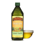 Pompeian Light Taste Olive Oil - 32 fl oz | Olive Oil for High Heat Cooking - Light Flavor for Baking and Sauteing - High Smoke Point