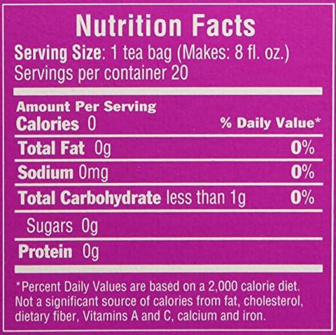 Triple Leaf Tea Bags Hibiscus White Mulberry, 1.34 Oz, 20 Count