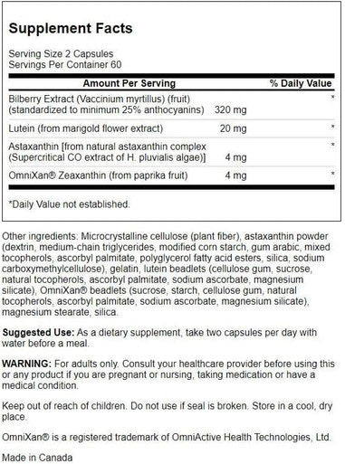 Swanson Eyesalive Vision Nutrition 120 Capsules