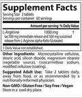 Doctor's Best Sustained Plus Immediate Release L Arginine Non GMO Vegan Gluten Free Soy Free 500 mg 120 Bilayer Tablets