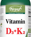 VORST Vitamin D3 1000IU + Vitamin K2 120mcg 120 Vegan Capsules | Super Supplement for Healthy Bones & Teeth | 1 Bottle