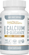 Calcium D-Glucarate 500mg 90 Vegetarian Capsules (3-Month Supply) CDG for Liver Detox & Cleanse, Weight Loss, Prostate, Metabolism, Menopause.* Non-GMO, Gluten-Free, Keto-Friendly