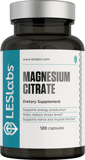 LES Labs Magnesium Citrate NonGMO Supplement 750mg 120 Capsules