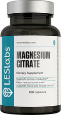 LES Labs Magnesium Citrate NonGMO Supplement 750mg 120 Capsules