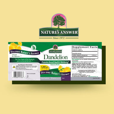 Nature'S Answer Dandelion Root 1260mg 90-Capsules | Digestion Liver and Gallbladder Function Support | Gluten- Non-GMO Vegan No Artificial Flavors or Preservatives | Single Count